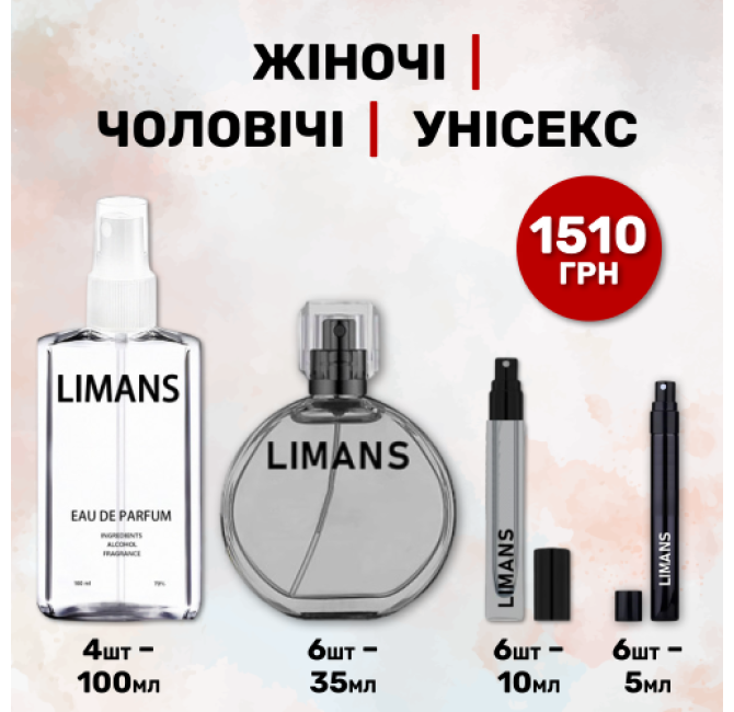 Парфумований набір 100 мл-4 шт , 35 мл-6 шт , 10 мл-6 шт , 5 мл-6 шт / 22 шт